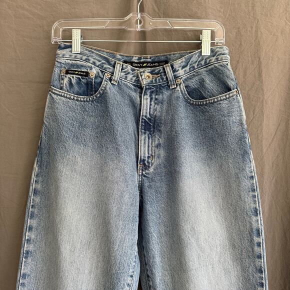 Vintage DKNY Jeans 4R High Rise Straight Leg Light Wash 100% Cotton 90s Y2K - Picture 5 of 16